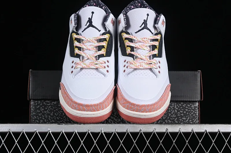 All categories Air Jordan Jordan series basketball shoes Air Jordan 3 cost-effective version Air Jordan 3 GS "Red Stardust" AJ3 Joe 3 new white pink flower 441140-100